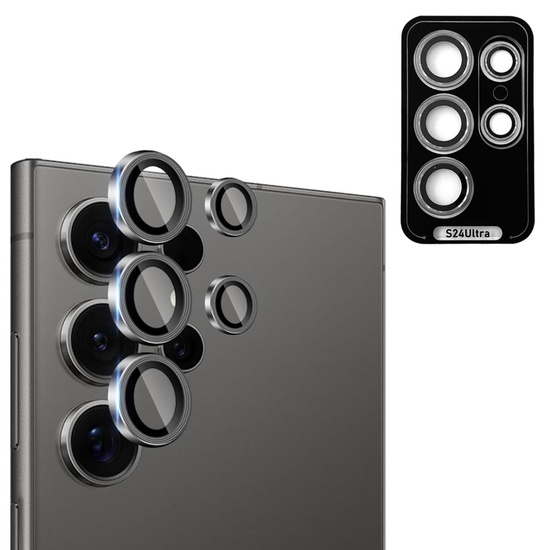 Devia Folie Sticla Camera Peak Series Samsung Galaxy S24 Ultra, pachet de 3 buc, Argintiu