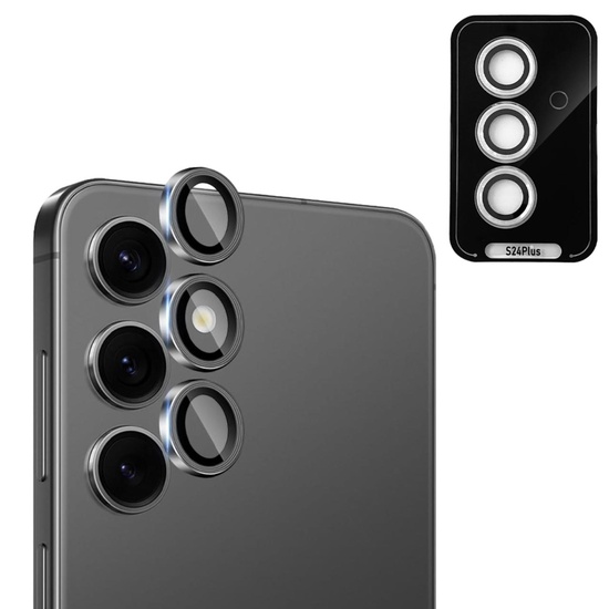 Devia Folie Sticla Camera Peak Series Samsung Galaxy S24 Plus, pachet de 3 buc,Argintiu