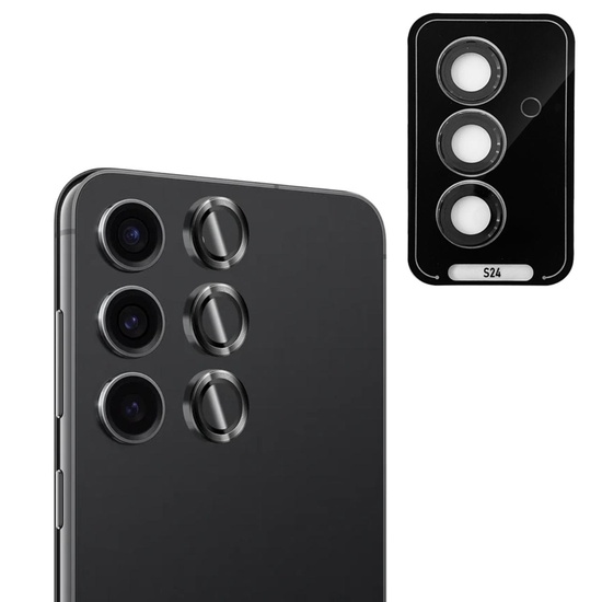 Devia Folie Sticla Camera Peak Series Samsung Galaxy S24,pachet de 3 buc,Negru