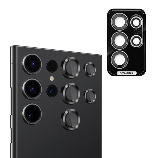 Devia Folie Sticla Camera Peak Series Samsung Galaxy S24 Ultra, pachet de 3 buc, Negru