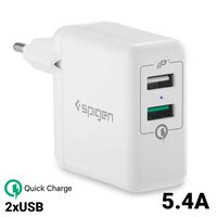 Incarcator Retea USA F207 Spigen Qualcomm Quick Charger 3.0 2 Ports USB Travel White
