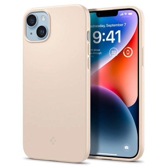 Husa iPhone 14 Spigen Thin Fit Sand Beige
