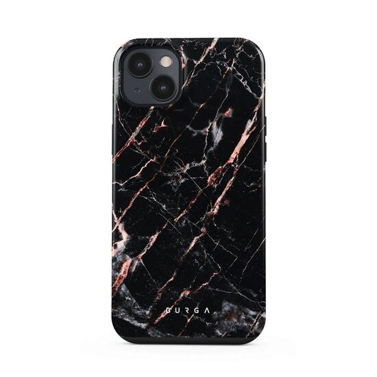Husa iPhone 14 Plus Burga Dual Layer Rose Gold Marble