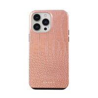 Husa iPhone 14 Pro Burga Dual Layer Pink Croco