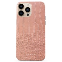 Husa iPhone 13 Pro Burga Dual Layer Pink Croco