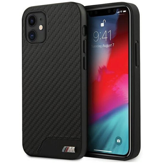 Husa iPhone 12 Mini BMW PU Carbon Negru