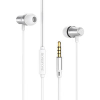 Casti In-Ear Borofone BM29 Gratified cu microfon, Jack 3.5mm, Argintiu