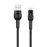 Cablu Borofone BU17 Starlight USB la Lightning, 1.2m, Negru