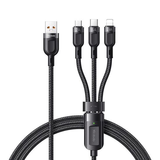 Cable Super Fast Charging Lightning, MicroUSB and Type-C Mcdodo Grenade Series 3 in 1 Black