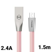 Cablu MicroUSB Mcdodo Zn-Link Silver Pink (1.5m, 2.4A max)