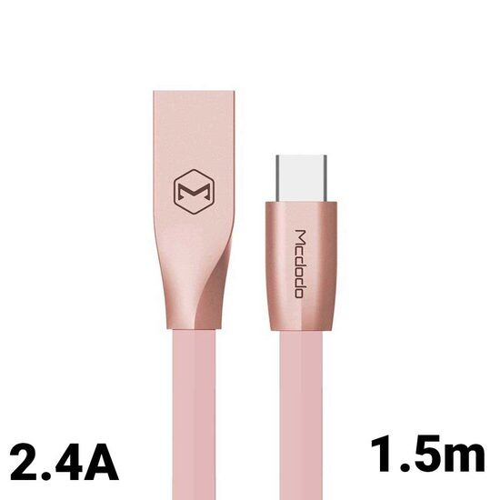 Cable Type-C Mcdodo Zn-Link Rose Gold White (1.5m, 2.4A max)