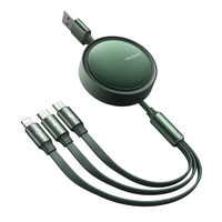 Cablu Lightning & MicroUSB & Type-C Mcdodo 3 in 1 Retractable Green