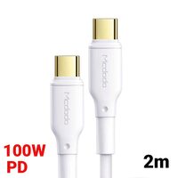 Cablu Type-C la Type-C Mcdodo White Series White (5A, 2m, 100W, PD)