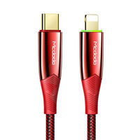 Cablu Type-C la Lightning Mcdodo Shark Series Red (PD, 1.2m, 20W, oprire automata)