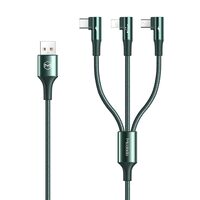 Cable Lightning, MicroUSB and Type-C Mcdodo 3 in 1 90 Degree Green (3A, 1.2m)