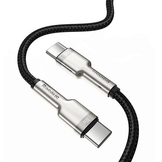 Cable Type-C to Type-C Baseus Cafule Series Metal 100W Black (1m, nylon braid)