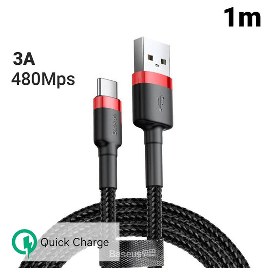 Cablu Type-C Baseus Cafule Series Red & Black