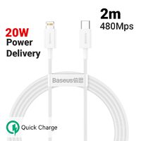 Cablu Lightning la Type-C PD Baseus Superior Series White