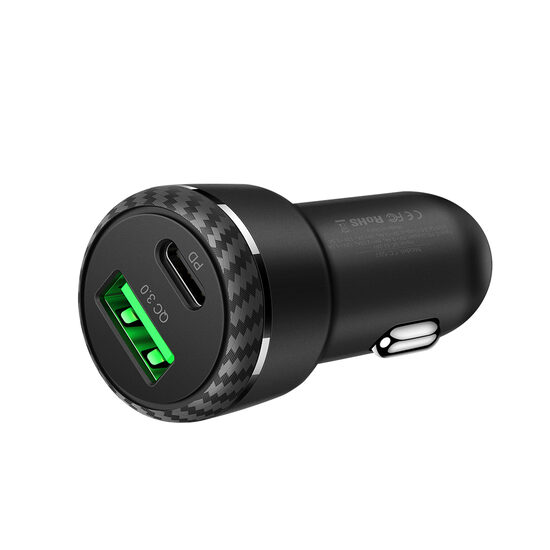 Incarcator Auto 2.4A USB si Type-C Mcdodo Dual Port 36W Black