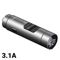 Modulator FM Wireless Charger Baseus Energy Column MP3, display digital, 3.1A, Silver