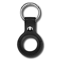AirTag Devia Leather Key Ring Black
