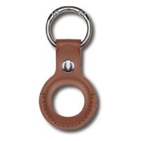 AirTag Devia Leather Key Ring Brown