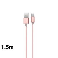 Cablu MicroUSB Devia Gracious Rose Gold (1.5m, impletitura textila)