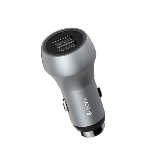 Incarcator Auto Qualcomm 3.0 3A Devia Hammer Dual USB Space Gray