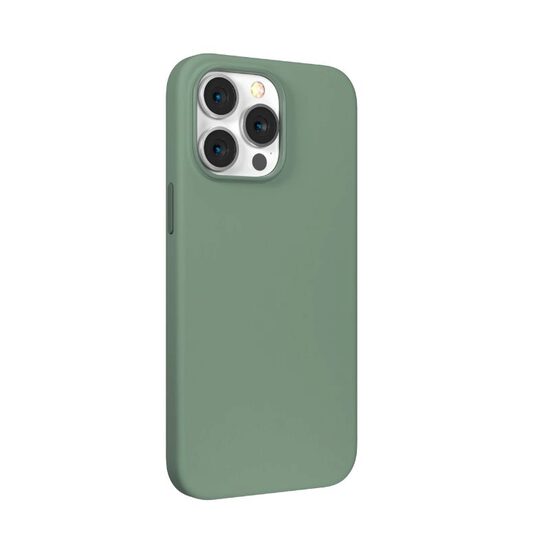 Case iPhone 14 Pro Max Devia Nature Series Silicone Magnetic Light Green