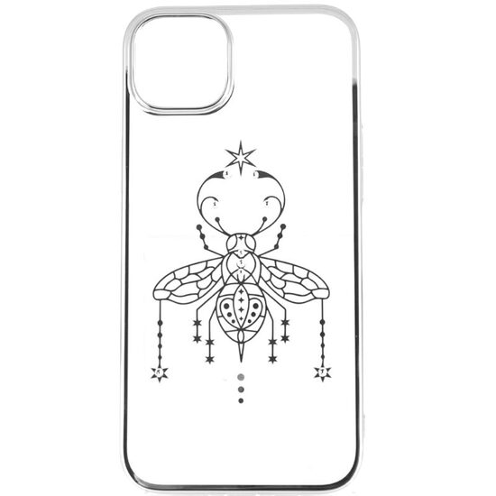 Case with Swarovski Crystals iPhone 14 Devia Summer Series Protective Silver