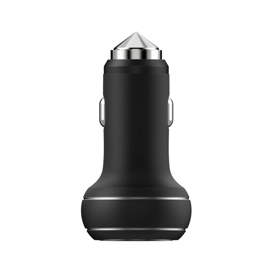 Car Charger 2.4A Devia Thor Dual USB True Black - Emergency Hammer