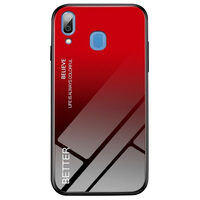 Husa Samsung Galaxy A30 Lemontti Glass Case Black Red