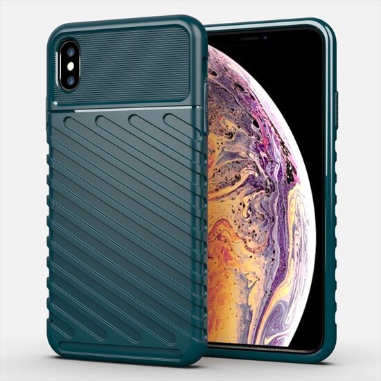 Husa iPhone XS Max Lemontti Thunderbolt Dark Green