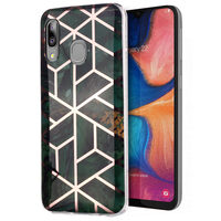 Husa Samsung Galaxy A20e Lemontti Plating Marble Pattern Soft Green