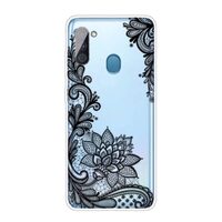Husa Samsung Galaxy A11 Lemontti Pattern Highly Black Rose