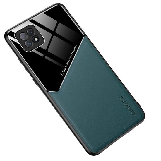Husa Oppo A72 Lemontti Leather + Organic Glass Green