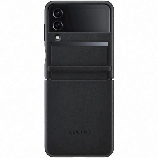 Husa Originala Samsung Galaxy Z Flip4 Flap Leather Cover Black