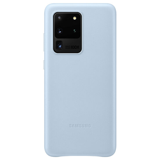 Husa Originala Samsung Galaxy S20 Ultra Leather Cover Sky Blue