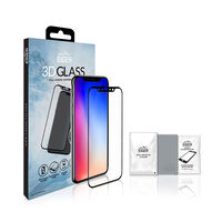 Folie iPhone 11 Pro / XS / X Eiger Sticla 3D Edge to Edge Clear Black (0.33mm, 9H, perfect fit, curv