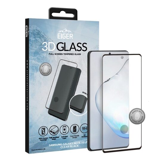 Folie Samsung Galaxy Note 10 Lite Eiger Sticla 3D Edge to Edge Clear Black