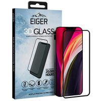 Folie iPhone 12 Pro Max Eiger Sticla Curbata 3D Clear Black