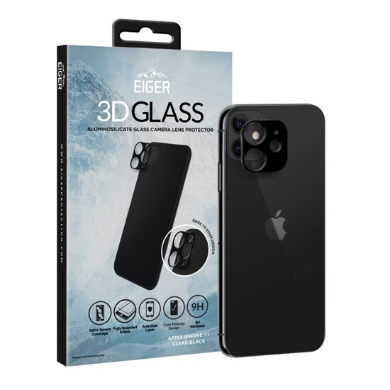 iPhone 11 Eiger 3D Glass Clear Black Camera Lenses