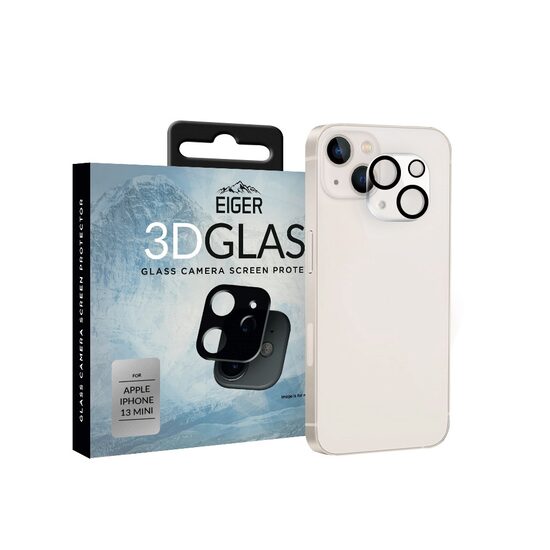 Folie Sticla Camera iPhone 13 Mini Eiger 3D Glass Clear Black