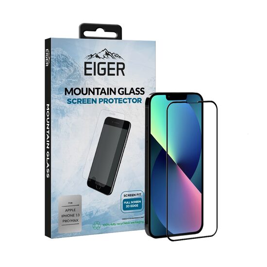 Folie iPhone 13 Pro Max Eiger Sticla 3D Edge to Edge Clear Black