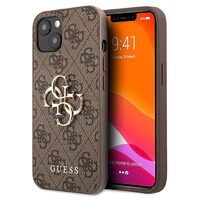 Husa iPhone 13 Guess PU 4G Metal Logo Maro