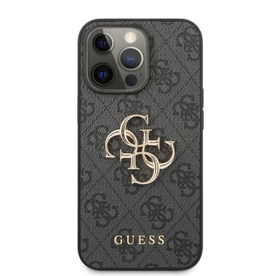 Husa iPhone 13 Pro Max Guess PU 4G Metal Logo Gri