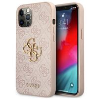 Husa iPhone 12 Pro Max Guess PU 4G Metal Logo Roz