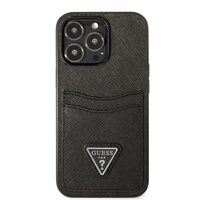 Husa iPhone 13 Pro Guess Saffiano Double Card Negru