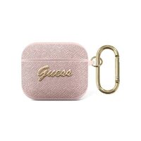 Husa Airpods 3 Guess Saffiano Metal Logo Roz
