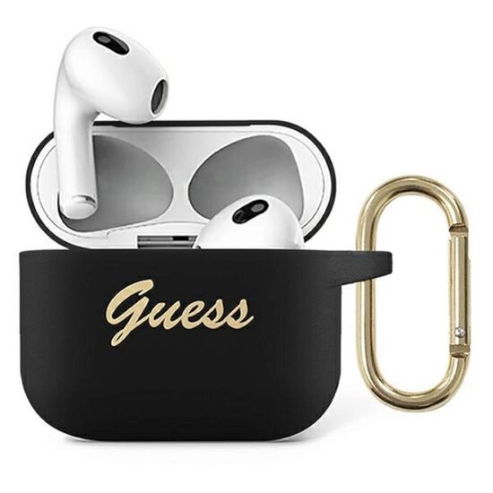 Airpods 3 Case Guess Silicon Vintage Script Black